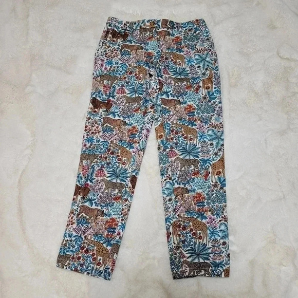 Talbots RELAXED CHINOS - TROPICAL SAFARI Animal Print Size 0 Petite - Picture 5 of 9